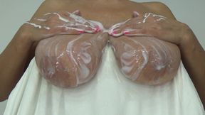 Milk Dripping From My Mature Hanging Boobs