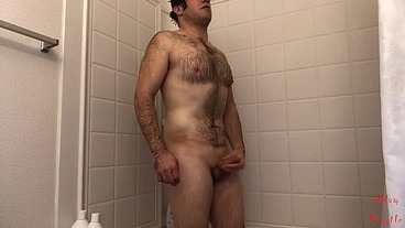 Guy Manscapes, Takes Shower, & JO 2 Cum