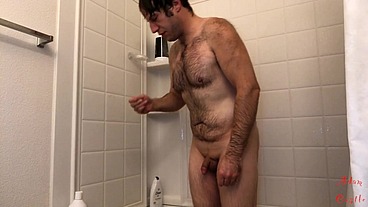 Guy Manscapes, Takes Shower, & JO 2 Cum