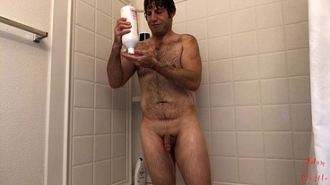 Guy Manscapes, Takes Shower, & JO 2 Cum