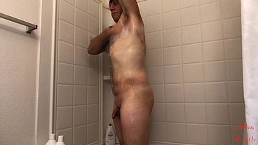 Guy Manscapes, Takes Shower, & JO 2 Cum