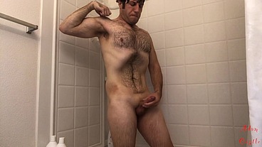Guy Manscapes, Takes Shower, & JO 2 Cum
