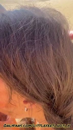 🍼I Suck My FAT COCK In The Public Beach Till He Drop All His Cum In My Tits🥵(Risky BJ)