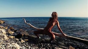 Outdoor sex  Hot russian slut nudist girl have fun on the wild beaches