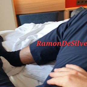 Master Ramon relaxes after a slave session in a hotel, somewhere in Germany, 1 hour feet licking is exhausting!