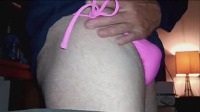 gosh, having a difficult time keeping my pink tie-side swim panty in place!  can you give me a hand or would you just pull my strings &amp_ cum in my face?  I'_m such a slutty, sticky mess!
