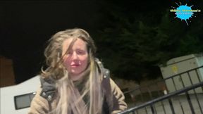 cracky takes a stick up the pussy