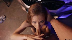 Redhead beauty with tight pussy having sex in the first person...