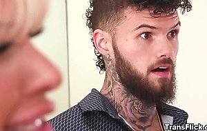 TS Brittney Kade takes a wild ride on Hatler Gurius cock