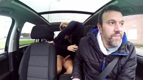 Sexy blonde pierced mature fucked in car