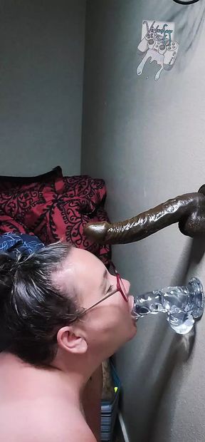 Sucking and Playing with Two Dildos