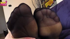 Petra sniffing her feet