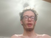 Skinny guy loves to spit and vape circles