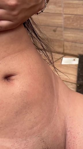 Married Woman Shows off in the Pool Before Sitting on the Dick