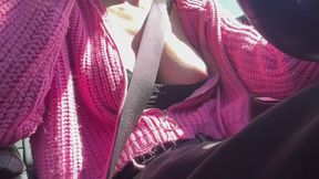 Artemisia Love is bringing you in a sexy car ride with her and her juicy big boobs