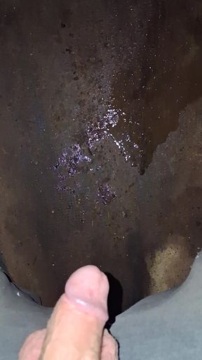The big bitch pisses in a cellar