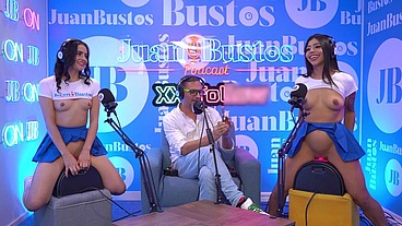Hot LATIN STEPSISTERS riding the FUCK MACHINE together on JuanBustosPodcast