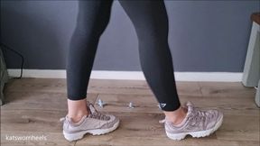 Kat Crushes Little Men Under Her Fila Disruptors and Sexy Leggings