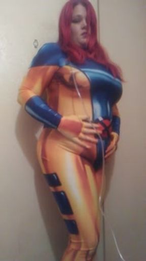Fast Large Pump Inflation in Shiny X-Men Cosplay