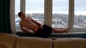 Guy unleashing raw, unbridled cock&#x1F32D; worship, as the concrete jungle serves as his XXX playground