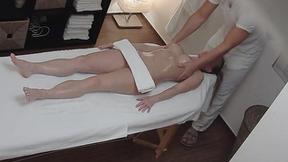 ”Big Breasted Professor Gets Nailed On The Massage Table”