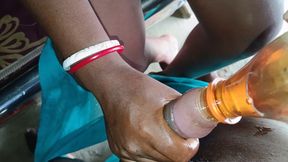 Desi Housewife's Ass Fucked After Applying Oil