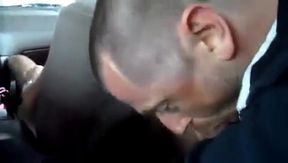 Old-Young Blowjob in a Taxi