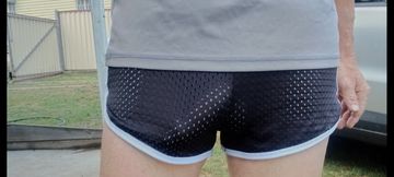 Str8 freeballing on a public road turns into naked street walking