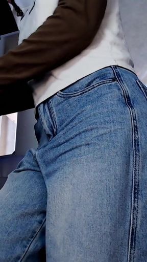 Risky masturbate and big cum at a party at our friends' house   Clip 1