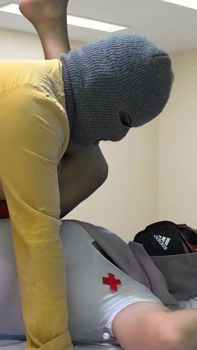Hot chubby nurse came to a doctor to fucked him.   Clip 2
