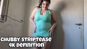 Curvy Chubby Girl Slow Striptease in Green Dress: Big Ass Reveal & 1-Min Cellulite Ass Close-Up 4K