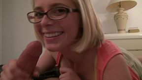 Short haired blond nerd Penny Pax sucks a delicious lollicock