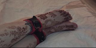My Beautiful Size 13 Womens Feet and Long Legs Being Flogged and Whipped with a Belt and Crop While Tied Together with Manacles