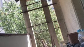 Naked on the terrace
