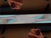 Daddy edging to porn bro spanglish verbal mirror cumshot