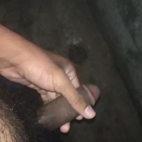 Masturbated outside the room wall. Self-satisfied.