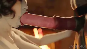 Voluptuous Vampire Seduces Mighty Minotaur During Fiery Feast