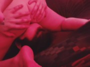 Xxxsmall redhead rides his face & his dick 69
