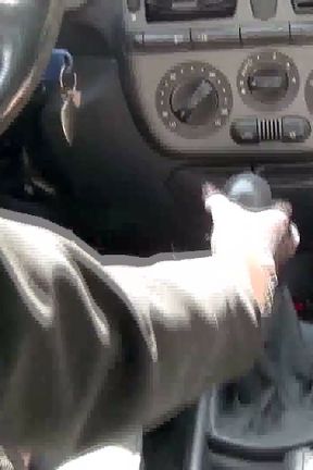 Sensual Treat of Shift Stick in Black Pumps with Sexy Metal Heels
