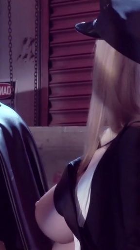 Iconic moment from &quot;Rough Batman Parody Cosplay - FFM Threesome Sex&quot;