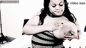 Big-titted ebony beauty Pink Kandi gets frisky with herself