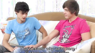 Twink swallows stepbrother's dick and gets probed in the ass