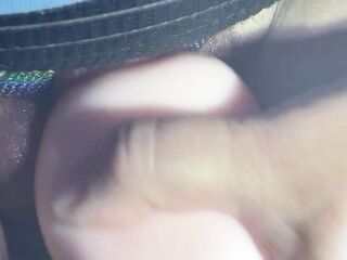 Trans man FtM strokes his big clit cock