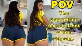 Stepmother farts at you and you get horny - POV farts - Brazilian fart - fart domination - Role Play farts