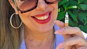 Smoking outdoors with a crush at the end - Newport Menthol