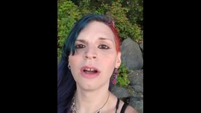 Trans Punk - Hot T4t Goth Punk Trans Woman Goes To The Park With A Big Glass Plug