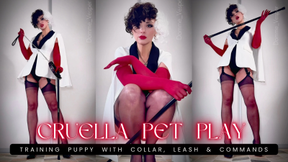 Cruella Pet Play: Training Puppy with Collar, Leash & Commands