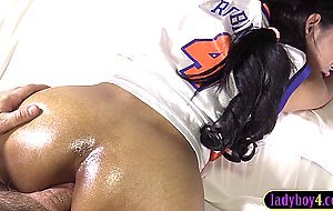 Cute amateur Asian teen ladyboy Campus bareback anal fucked from behind