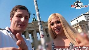 EroCom Date - Deutsche Blondine bei echtem Blinddate casting abgeschleppt und ohne gummi gefickt