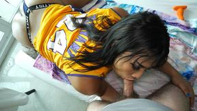 ”Basketball butt ladyboy fucks guy ass pumping after he screwed her first”